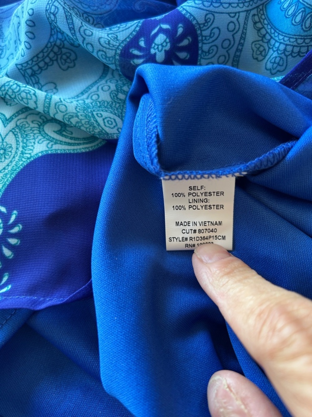 Blue and Green Sleeveless Midi Dress - Picture 8 of 8